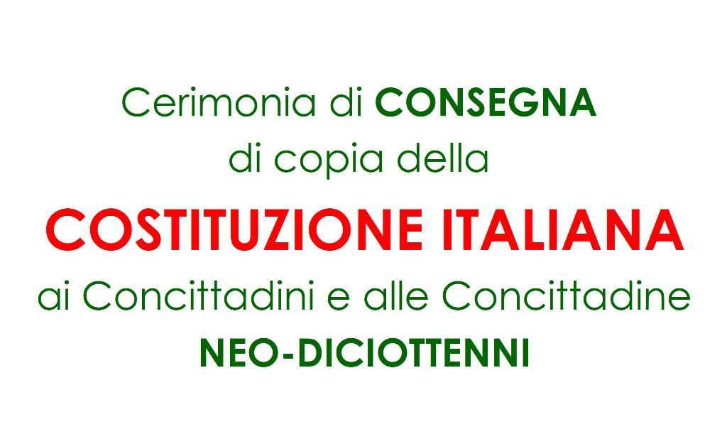 Cerimonia di consegna copia della Costituzione italiana